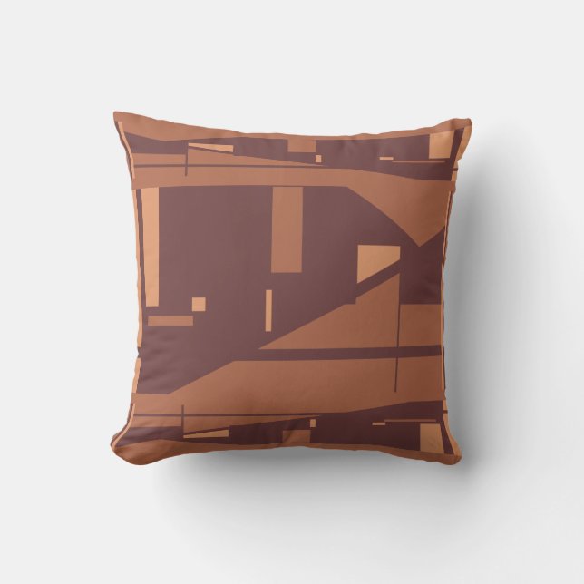 Plum Coral Turquoise Mediterraan Mozaïek Abstract Kussen (Voorkant)