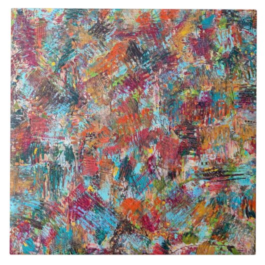 Plum Crazy 6 x 6 keramische Tegel Tegeltje (Voorkant)