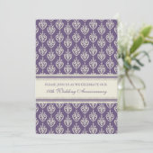 Plum Cream 10th Jubileum Party Invitation Kaart (Staand voorkant)