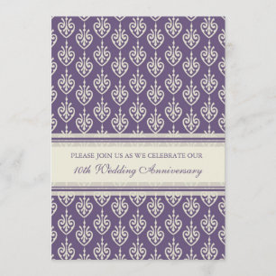Plum Cream 10th Jubileum Party Invitation Kaart