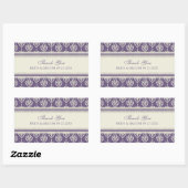 Plum Cream Floral Dank u bruiloft gunst Labels (Vel)