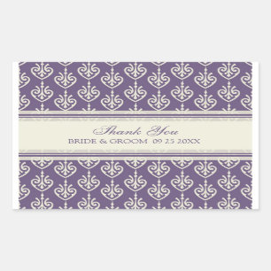 Plum Cream Floral Dank u bruiloft gunst Labels