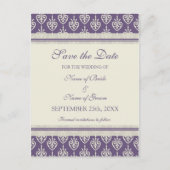 Plum Cream Sla de datum bruiloft Briefkaarten (Voorkant)