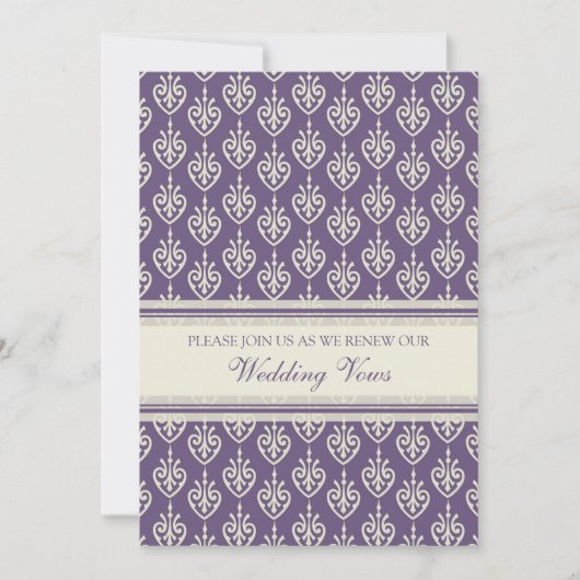 Plum Cream Wedding Vow Renewal Uitnodigingen (Voorkant)