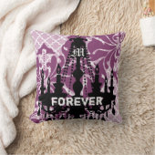 Plum Custom Chandelier Monogram met huwelijksdatum Kussen (Deken)