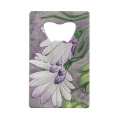 Plum daisy bloemen creditkaart flessenopener (Achterkant)