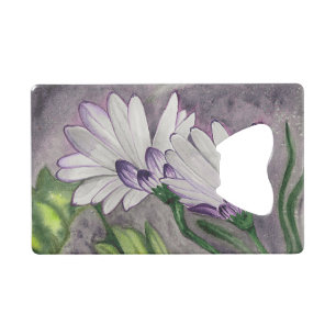 Plum daisy bloemen creditkaart flessenopener