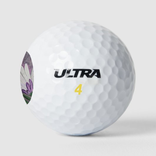 Plum daisy bloemen golfballen (Logo)