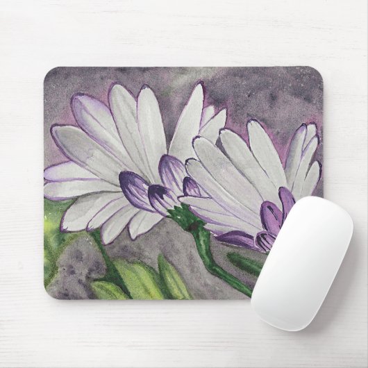 Plum daisy bloemen muismat (Met muis)