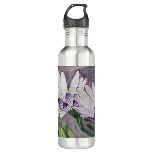 Plum daisy bloemen waterfles  (Voorkant)