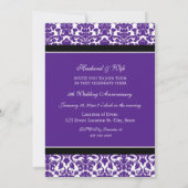 Plum Damask 5e Jubileum Party Invitation Kaart (Achterkant)