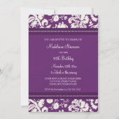 Plum Damask 90th Birthday Party Invitations Kaart (Achterkant)