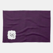 Plum Damask Initiaal Kitchen Towel Theedoek (Horizontaal)