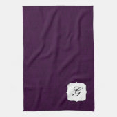 Plum Damask Initiaal Kitchen Towel Theedoek (Verticaal)