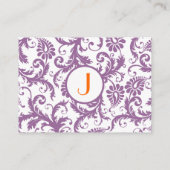Plum Damask Oranje Reactie en Website Kaarten (Achterkant)