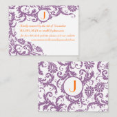Plum Damask Oranje Reactie en Website Kaarten (Voorkant / Achterkant)