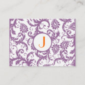 Plum Damask Oranje Reactie en Website Kaarten (Achterkant)