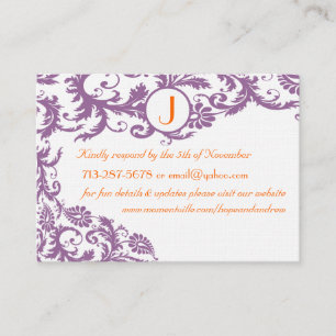 Plum Damask Oranje Reactie en Website Kaarten