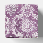 Plum  Damask Pattern en Name Bedankdoosjes (Bovenkant)