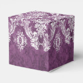 Plum  Damask Pattern en Name Bedankdoosjes (Achterkant)