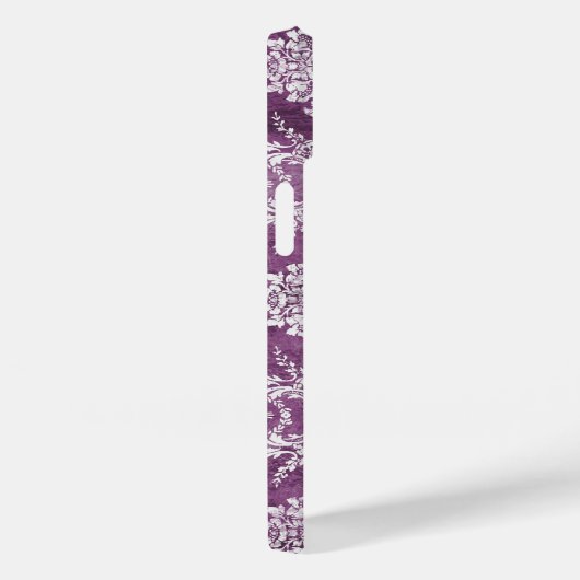 Plum  Damask Pattern en Name Case-Mate iPhone Case (Achterkant / Rechts)