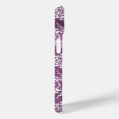 Plum  Damask Pattern en Name Case-Mate iPhone Case (Achterkant / Rechts)