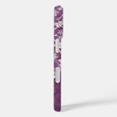 Plum  Damask Pattern en Name Case-Mate iPhone Case (Achterkant / Rechts)