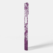 Plum Damask Pattern en Name Case-Mate iPhone Case (Achterkant / Rechts)