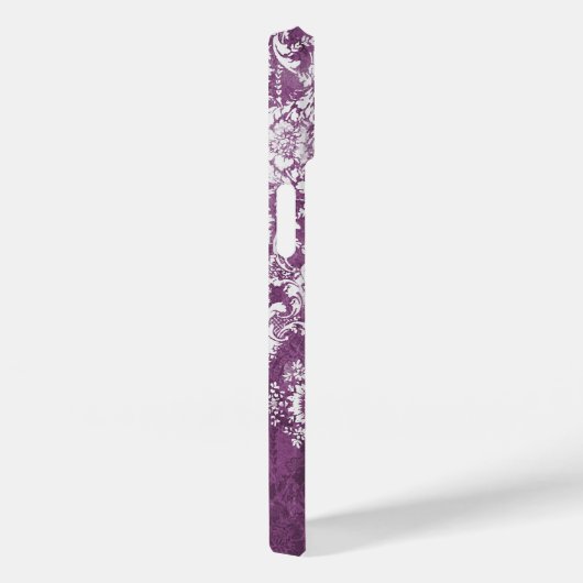 Plum Damask Pattern en Name Case-Mate iPhone Case (Achterkant / Rechts)