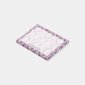 Plum Damask Pattern en Name Post-it® Notes (Schuin)