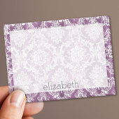 Plum Damask Pattern en Name Post-it® Notes