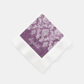Plum  Damask Pattern en Name Servet (Hoek)