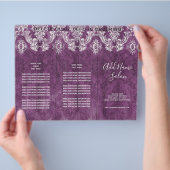 Plum Damask Pattern met Grungy Finish Flyer (Hand)