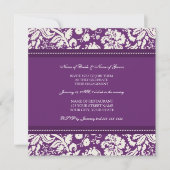 Plum Damask Photo Engagement Party Kaart (Voorkant)