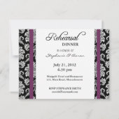 Plum Damask Rehearsal Dinner Kaart (Voorkant)