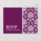 Plum Damask RSVP Briefkaart (Voorkant)