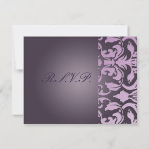 Plum Damask/RSVP kaarten vereisen 5x7 uitnodiginge RSVP Kaartje