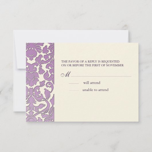 Plum Damask/RSVP RSVP Kaartje (Achterkant)
