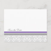 Plum Damask Save the Date Wedding Briefkaarten (Achterkant)