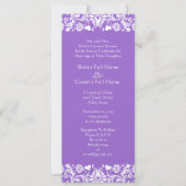 Plum Damask Swirls Wedding Invitation Kaart (Voorkant)