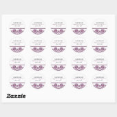 Plum Damask Wedding Sticker (Vel)