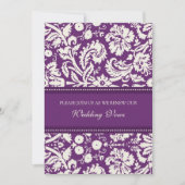 Plum Damask Wedding Vow Renewal Uitnodigingen (Voorkant)