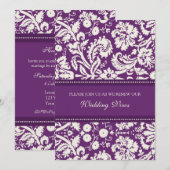 Plum Damask Wedding Vow Renewal Uitnodigingen (Voorkant / Achterkant)