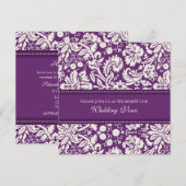 Plum Damask Wedding Vow Renewal Uitnodigingen (Voorkant / Achterkant)
