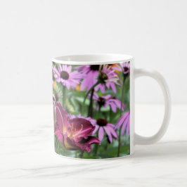 Plum Daylilies & Echinacea Koffiemok