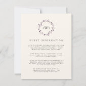 Plum | Details Monogram Wreath Weddenschap Kaart (Voorkant)