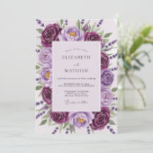 Plum Distinguished Spring Wedding Kaart (Staand voorkant)