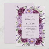 Plum Distinguished Spring Wedding Kaart (Voorkant / Achterkant)
