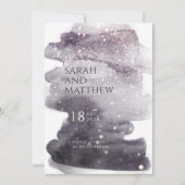 Plum & Dusty Mauve Gold Sparkle Waterverf Wedding Kaart (Voorkant)