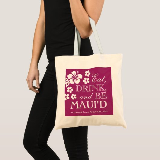 Plum Eat, Drink en Be Maui'd Canvas tas (Voorkant (product))